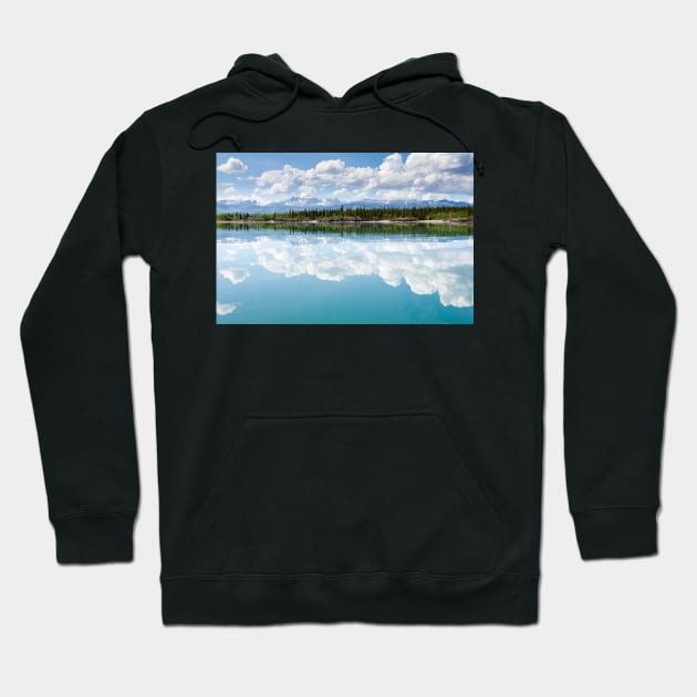 Yukon wilderness cloudscape reflected on calm lake Hoodie by ImagoBorealis